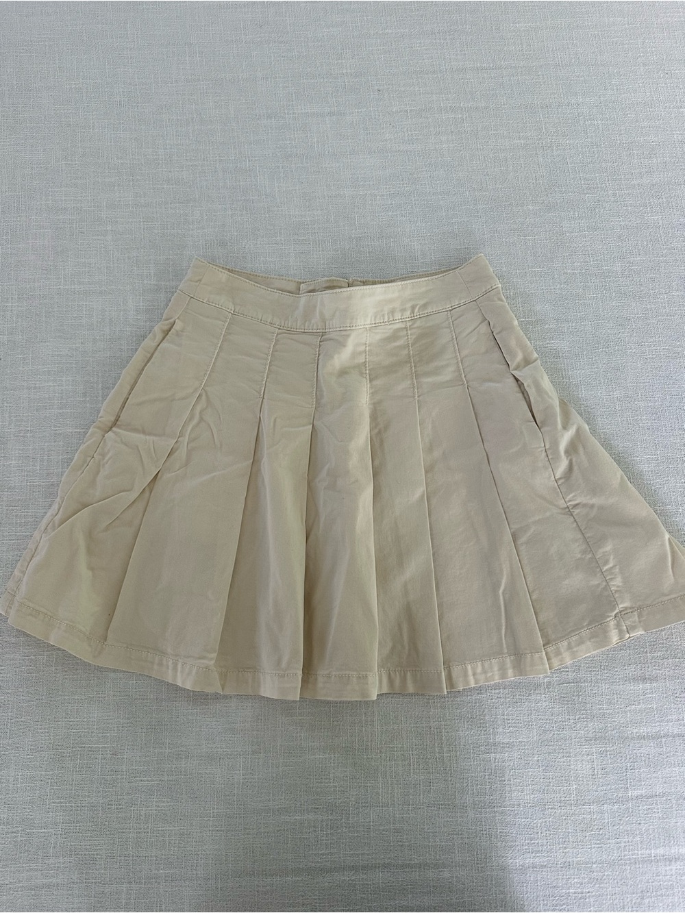 American Eagle Outfitters Cream Pleated Skater Skirt